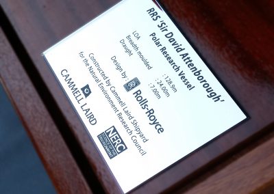 Cammell Laird RRS Sir David Attenborough 100th Scale Model Name Plaque